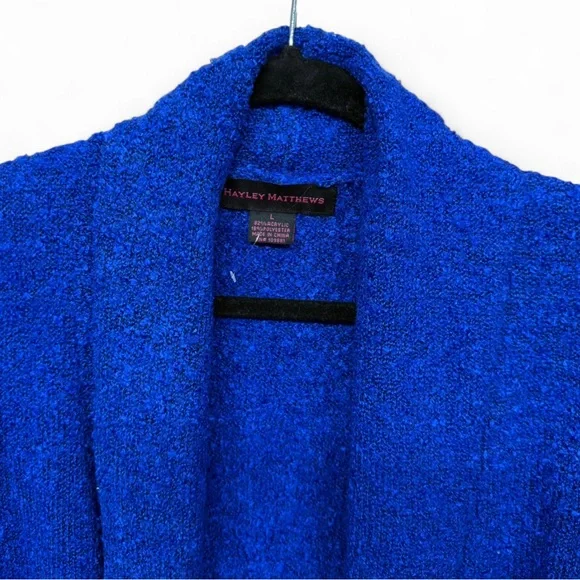 Hayley Matthews Royal Blue Bouclé Open Front Cardigan - NWT - Picture 3 of 8